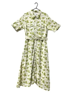 PALM NOOSA Like New Women's Beige Linen Maxi Dress AU12 with Floral Detailing - Picture 1 of 4