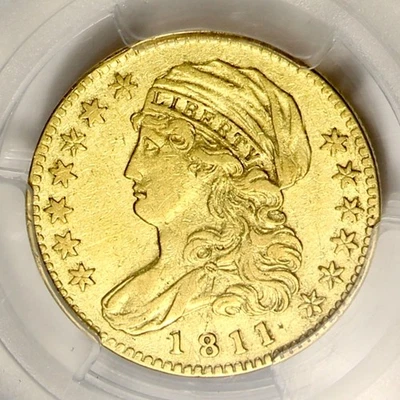 1811 $5 Gold Capped Bust Half Eagle Certified PCGS XF Details-Scarce Early Gold! - Image 1 of 4