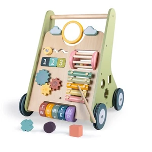 Wooden Baby Walker with Wheels, Baby Walker for Boys 6-12 Months Push Toy, Mo... - Picture 1 of 6