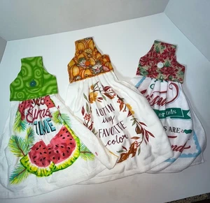 handmade hanging kitchen towels (set of 3) Summer Fall Christmas - Picture 1 of 7