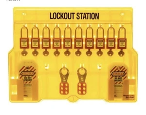 Master Lock 1483Bp410 Lockout Station, Wall Mounted, 10-Lock Covered Station - Picture 1 of 4