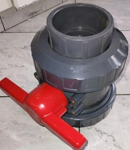 Valvola a sfera con blocco completo in PVC 4". DN100 Guarnizione Ingegneria Coloniale NUOVO - Foto 1 di 23