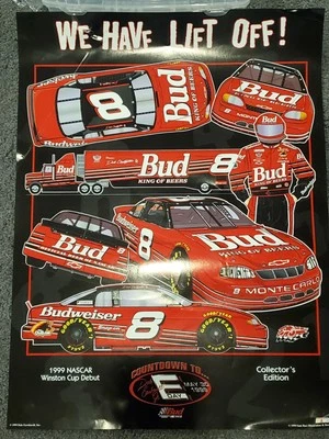 Bajo Sam Dale Earnhardt Jr "We Have Liftoff" 28" X 21" impresión DE DEBUT COPA raro Foto 1 de 4
