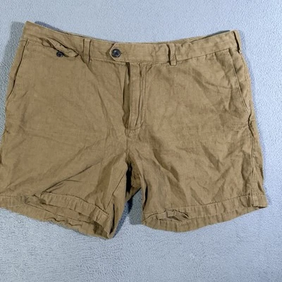 Шорты мужские Banana Republic 38 из льняной смеси бежевые коричневые 7 дюймов по внутреннему шву - Изображение 1 из 4