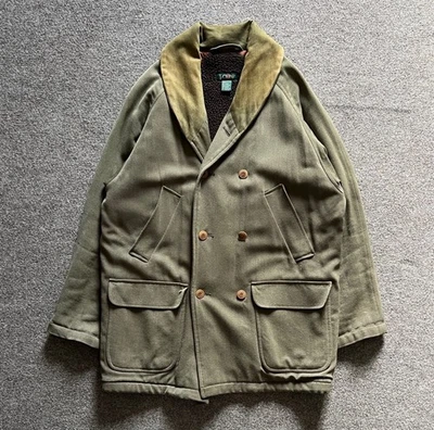 VTG J.Crew Jeep Mackinaw Double Breasted Shawl Collar Coat Sherpa Lined Men’s M - Image 1 of 4
