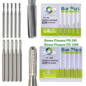 Wave Dental Carbide Burs Domed Fissure Friction Grip FG 245 1558 Burr High Speed - Picture 1 of 34