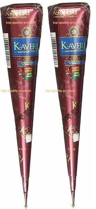 VEET 2 ORGANIC DARK BROWN KAVERI HENNA BRIDAL MEHNDI CONE WHOLESALE PRICE PURE&FRESH