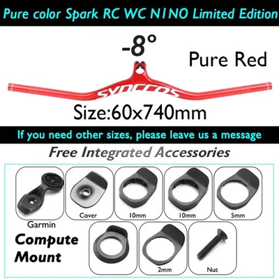 One-shaped Integrated Handlebar Carbon Fiber MTB Bicycle Parts 8 17 25 Degree - Image 1 of 4