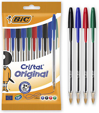 BIC Cristal Original Kugelschreiber Dokumentenecht Wasserfest 4 Farben 10er Pack