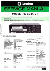CLARION PE-684-01 AM/FM CASSETTA 4 TRACCE MANUALE DI SERVIZIO ORIGINALE - Foto 1 di 1