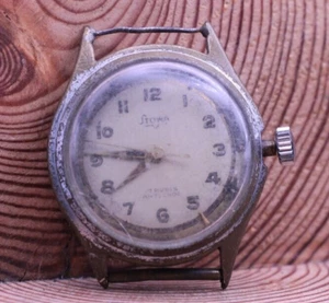 STOWA MILITARY SWISS MEN'S WRIST WATCH 17j 31mm 16.7mm LUG FOR REPAIR (JO) - Picture 1 of 3