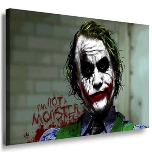 Batman Joker Heath Ledger Leinwandbild AK ART Kunstdruck Rahmen - Bild 1 von 5