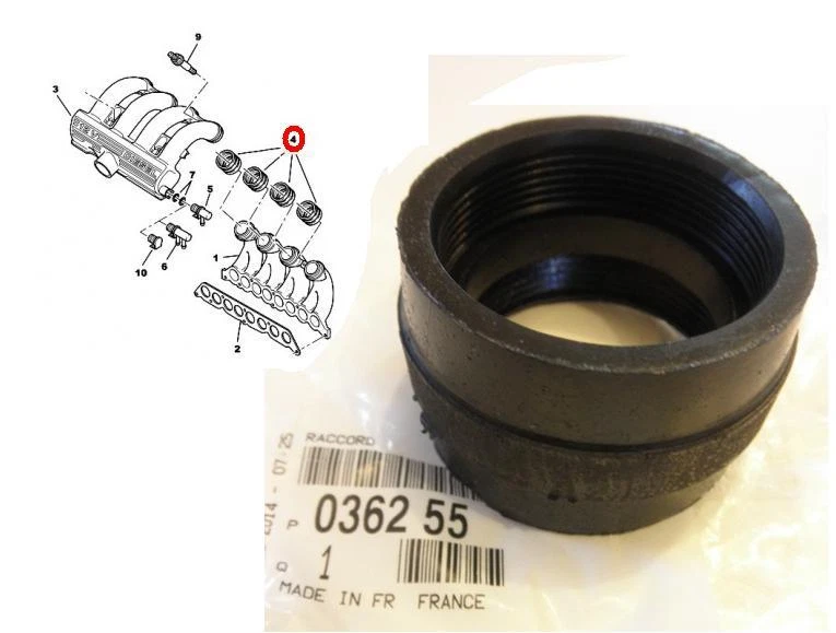 4X Intake Manifold Sleeves Citroen Xantia XM Evasion Peugeot 406 605 806 2.1 TD - image 1 of 1