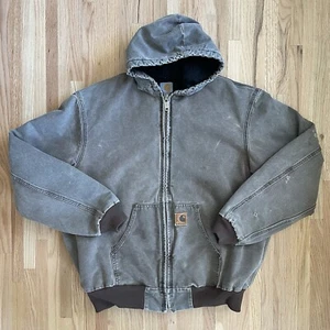Chaqueta con Capucha Vintage Carhartt J68CHT Lona Castaño Cremallera Completa XL Alta Envejecida - Imagen 1 de 9