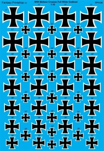 Fantasy Printshop DECALS LUFTWAFFE MALTESE CROSS INSIGNIA FP1135 1/32 transfers - Picture 1 of 3