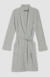 $67 Lauren Ralph Lauren Women's Gray Quilted Tie Belt Cotton Sleepwear Robe M - Picture 1 of 2