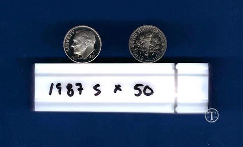 1987 S Proof Dime Roll -50 Coins Cover