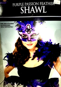 Gothic Purple Feather Shawl Feather Halloween Party Costume Role Play - Picture 1 of 2