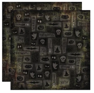 Karen Foster Design 12x12 Scrapbook Paper Happy Halloween Beastly Black Spooky - Picture 1 of 1