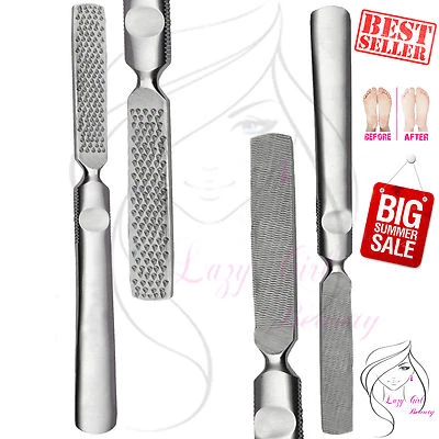 DOUBLE SIDED Pedicure Foot File Nail Rasp Chiropody Hard Dry Skin Remover 7" NEW