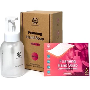 : Foaming Hand Soap Dissolvable Sheet Starter Kit | Includes 8 oz. Foaming Dispe - Picture 1 of 6
