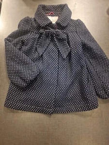 Girls 6-7-8 Years J Jeans Polka Dots Smart Bow Wool Blend Jacket Coat Next D - Picture 1 of 10