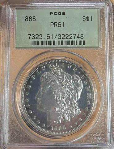 1888 OGH! PCGS PR61 Proof Morgan Silver Dollar Cover