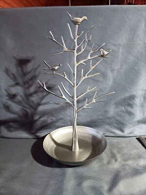 Soporte de metal para joyería escultura de pájaro árbol  Foto 1 de 3