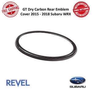 Revel GT Dry Carbon Rear Emblem Cover UV Coating For 2015 - 2018 Subaru WRX STI - Picture 1 of 8