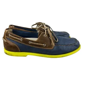 Cole Haan Men's Size 12M Yacht Club Collection Blue Brown Boat Shoes C11414 - Picture 1 of 13