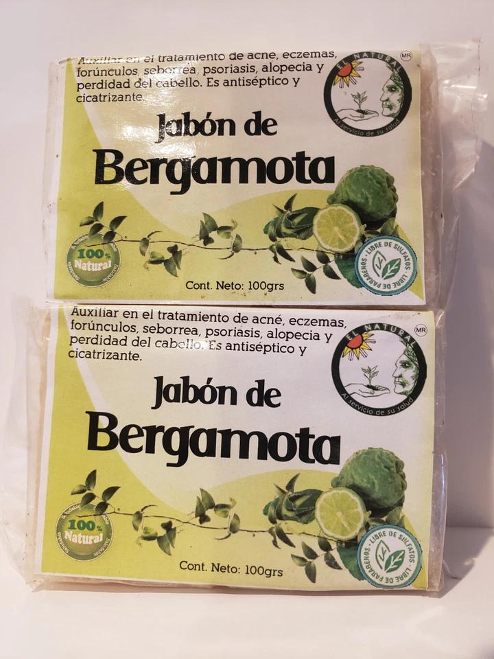 EL NATURAL BERGAMOT SOAP JABON DE BERGAMOTA (2 pack) Perdida de Cabello,Seborrea,Hair Loss