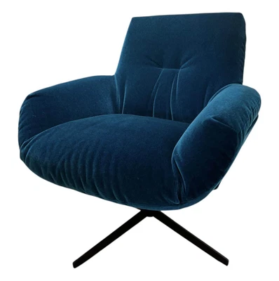 Bielefelder Werkstätten Sessel Daron Niedrig Stoff Samt Petrol Blau  - Bild 1 von 4
