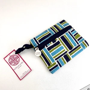 NWT Buckhead Betties Bright Colorful Coin Change Purse Abstract BLUE GREEN WHITE - Picture 1 of 7