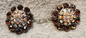 Vintage Multicolor Rhinestone Sweater Chain Clip - Picture 1 of 3