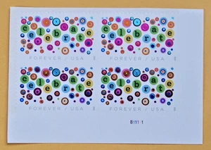 U.S.A. CELEBRATE Plate Block of 4v, Forever stamps 2020 - Picture 1 of 1