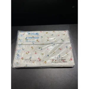 NOS Vintage Wamsutta Ultracale White Floral Twin Flat Sheet Permanent Press - Picture 1 of 6