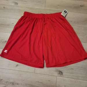 Russell Athletic 651AFM Men's Tricot Mesh Red Pocketed Polyester Shorts Sz XXL - Picture 1 of 5