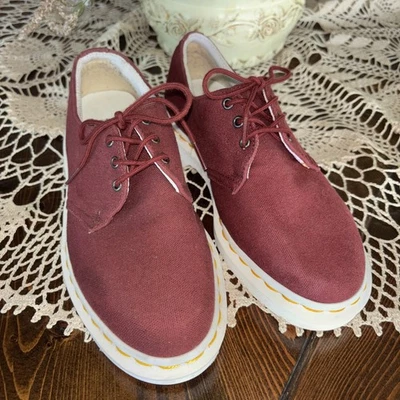 Doc Martens Juvenil 4 Zapatos Oxford Borgoña Informal Con Cordones Granate Dr Foto 1 de 4