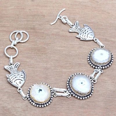 Weißer Topas Edelstein Geschenk für sie Schmuck Armbänder 7 Zoll verstellbar - Bild 1 von 4