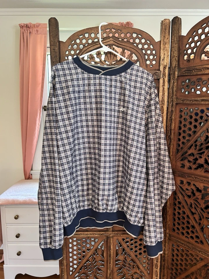 Pullover a cuadros vintage Reebok Golf para hombre XL manga larga Foto 1 de 4