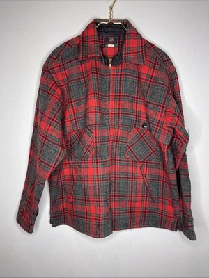 Johnson Woolen Mills Vintage Double Cape Red Plaid Sz 17 - Image 1 of 4