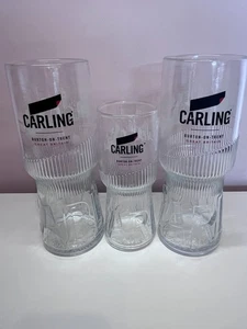 SET OF 3 CARLING GLASSES - 2X PINT GLASSES 1X HALF PINT GLASS - Picture 1 of 19