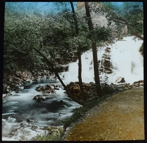 FAIRY FALLS TREFIW GALES C1890 ANTIGUO Linterna Mágica Diapositiva FOTOGRAFÍA CASCADA - Imagen 1 de 4