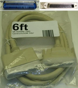 6ft long HD/MD/HPDB68 SCSI-3~Centronics/Cent/CN50pin Male~M External Cable/Cord - Picture 1 of 1