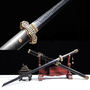 Chinese Tang Dao Sword T10 Steel Clay Tempered Razor Sharp Real Hamon - Picture 1 of 10