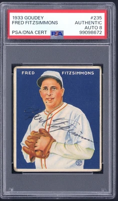 FREDDIE FITZSIMMONS SIGNED 1933 Goudey #235 PSA/DNA Authentic, 9 AUTO, LOW POP - Image 1 of 2