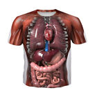 Casual Women Men T-Shirt 3D Print Short Sleeve Tee Top Skeleton Internal Organs