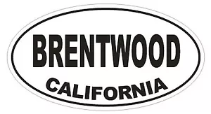 Brentwood California Oval Bumper Sticker or Helmet Sticker D2852 Euro Oval - Picture 1 of 1