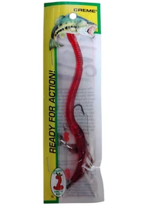 Creme Köder vorgeriggte Requisite unkrautfrei Doppelhaken 6" klar rot Schurke Wurm - Bild 1 von 2