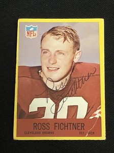 ROSS FICHTNER 1967 PHILADELPHIA SIGNED AUTOGRAPHED CARD #40 CLEVELAND BROWNS